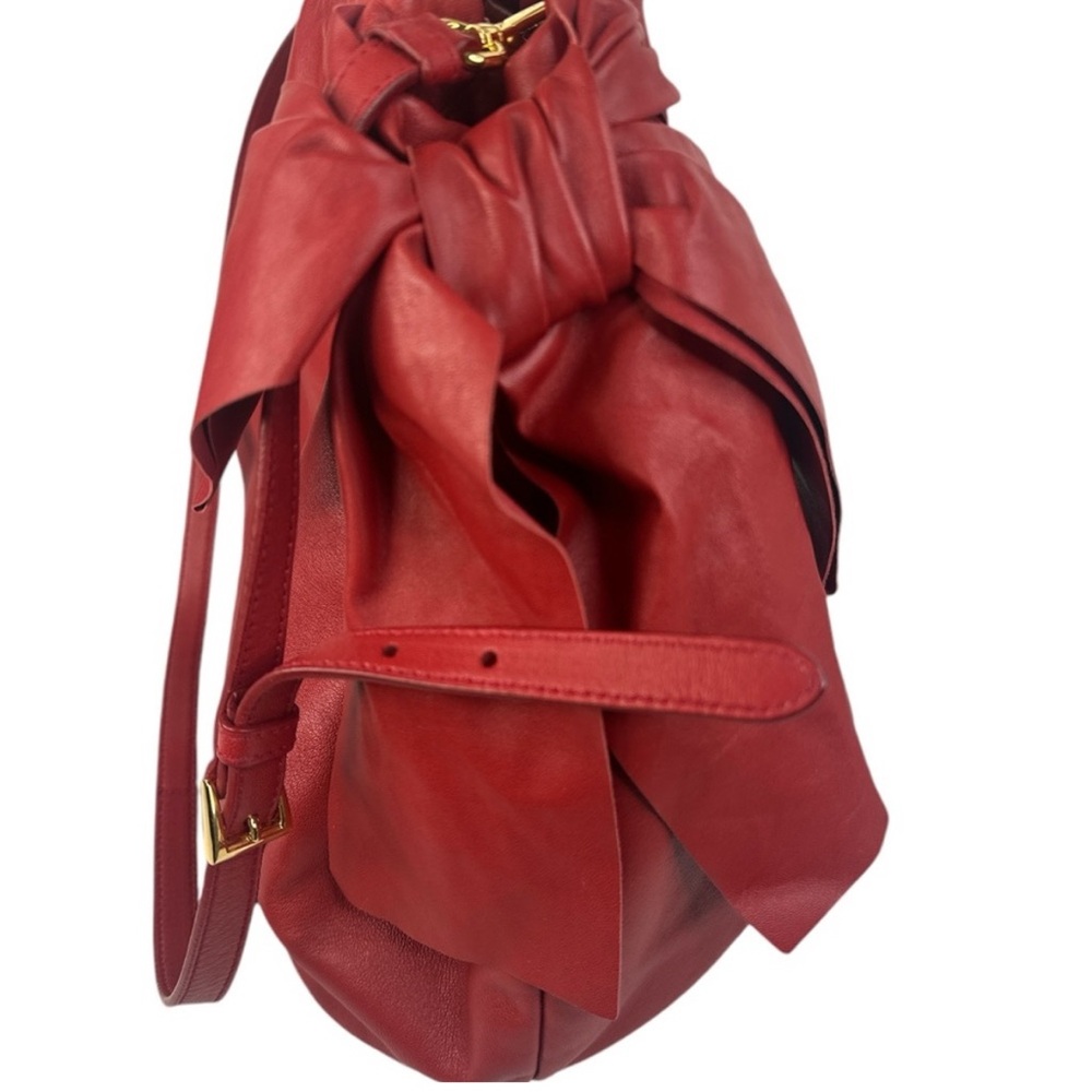 Prada Red Bow Leather Shoulder Bag - Picture 8 of 16